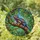 Reptile Enthusiasts' Tiffany Style Stained Glass Iridescent Lizard Tropical Art: Sapphire, Orange, Purple Hues Stained Glass Suncatcher - 1