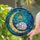 Cat Lovers' Tiffany Style Stained Glass White Cat Crescent Moon Starry Night Lantern Art Teal Gold Stained Glass Suncatcher - WtQ-w6_9lQ