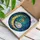 Cat Lovers' Tiffany Style Stained Glass White Cat Crescent Moon Starry Night Lantern Art Teal Gold Stained Glass Suncatcher - lkRi-B9NLp