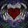 Gothic Art Lovers' Ruby Red Heart Spiderweb Bat Wings Stained Glass Mosaic Stained Glass Suncatcher - 5