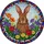 Nature Lovers' Vibrant Tiffany Stained Glass Brown Rabbit Garden Floral Mosaic Art Stained Glass Suncatcher - 5