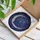 Art Admirers' Intricate Tiffany Stained Glass Blue Buddha Cosmic Moon Mosaic Deep Blue Gold Stained Glass Suncatcher - oaCf-mGtQe