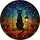 Cat Lovers' Tiffany Style Black Cat Swing Stained Glass Night Sky Autumn Leaves Mosaic Jewel Tones Stained Glass Suncatcher - 5