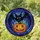 Halloween Enthusiasts' Mystical Stained Glass Bat Pumpkin Mosaic Jewel Tones, Dark Blue Purple Swirls Stained Glass Suncatcher - 1