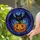 Halloween Enthusiasts' Mystical Stained Glass Bat Pumpkin Mosaic Jewel Tones, Dark Blue Purple Swirls Stained Glass Suncatcher - 2