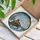 Vintage Train Enthusiasts' Tiffany Style Steam Locomotive Winter Mosaic Amber Blue Stained Glass Suncatcher - 3