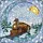 Vintage Train Enthusiasts' Tiffany Style Steam Locomotive Winter Mosaic Amber Blue Stained Glass Suncatcher - 5