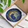 Cat Lovers' Cosmic Stained Glass Cat & Moon, Deep Blue Nebula, Tiffany Style Intricate Detail Stained Glass Suncatcher - 3