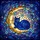 Cat Lovers' Cosmic Stained Glass Cat & Moon, Deep Blue Nebula, Tiffany Style Intricate Detail Stained Glass Suncatcher - 5