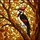 Wildlife Enthusiasts' Edge-to-Edge Tiffany Stained Glass Woodpecker Red Crest Amber Gold Intricate Mosaic Stained Glass Suncatcher - 4