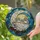 Winter Wonder Enthusiasts' Tiffany Stained Glass Cosmic Moon Village Ruby Teal Amber Pattern Stained Glass Suncatcher - 2