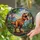 Dinosaur Art Lovers' Vibrant Stained Glass T-Rex Roar, Tiffany Style Jewel Tone Jungle Mosaic Pattern with Bold Black Lines Stained Glass Suncatcher - 2