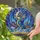 Fantasy Art Lovers' Tiffany Style Stained Glass Blue Dragon Cosmic Night Sky Mosaic Stained Glass Suncatcher - 2