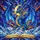 Fantasy Art Lovers' Tiffany Style Stained Glass Blue Dragon Cosmic Night Sky Mosaic Stained Glass Suncatcher - 5