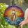 Faithful Art Lovers' Vibrant Tiffany Stained Glass Jesus Walking Water, Deep Blue & Orange Sunset Mosaic Stained Glass Suncatcher - 2