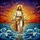Faithful Art Lovers' Vibrant Tiffany Stained Glass Jesus Walking Water, Deep Blue & Orange Sunset Mosaic Stained Glass Suncatcher - 5