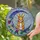 Art Lovers' Tiffany Style Amber Rabbit Crescent Moon Jewel Tone Stained Glass Celestial Floral Mosaic Stained Glass Suncatcher - RYmv7LjHYI
