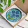Art Lovers' Tiffany-Style Stained Glass Floral Art with Vibrant Blue Flowers and Luminous Teal Green Mosaic Stained Glass Suncatcher - QntMhHx4fy