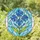 Art Lovers' Tiffany-Style Stained Glass Floral Art with Vibrant Blue Flowers and Luminous Teal Green Mosaic Stained Glass Suncatcher - ebgD31wov2
