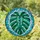 Nature Lovers' Tiffany Style Monstera Leaf Teal Green Aqua Blue Ripple Mosaic Pattern Stained Glass Suncatcher - 1