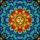 Spiritual Seekers' Intricate Golden Om Mandala Stained Glass Lotus Petals Jewel-Toned Art Stained Glass Suncatcher - 5