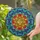Spiritual Seekers' Intricate Golden Om Mandala Stained Glass Lotus Petals Jewel-Toned Art Stained Glass Suncatcher - 2
