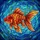 Art Lovers' Tiffany Style Stained Glass Goldfish Fiery Red Orange Blue Green Mosaic Pattern Stained Glass Suncatcher - 5