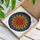 Art Lovers' Radiant Tiffany Stained Glass Sunflower Mosaic Red Orange Yellow Amber Crimson Stained Glass Suncatcher - 3
