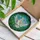 Art Lovers' Tiffany Style White Dove Olive Branch Jewel Tone Green Blue Mosaic Design Stained Glass Suncatcher - 3