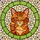 Cat Lovers' Intricate Tiffany Stained Glass Ginger Cat Winking Amber Orange Green Mosaic Stained Glass Suncatcher - 5