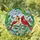Nature Lovers' Vibrant Stained Glass Ruby Red & Yellow Cardinal Lovebirds Tiffany Style Stained Glass Suncatcher - 1