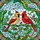 Nature Lovers' Vibrant Stained Glass Ruby Red & Yellow Cardinal Lovebirds Tiffany Style Stained Glass Suncatcher - 5