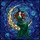 Mystical Art Fans' Tiffany Stained Glass Witch Moon Emerald Green Auburn Cosmic Pattern Stained Glass Suncatcher - 5