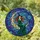 Mystical Art Fans' Tiffany Stained Glass Witch Moon Emerald Green Auburn Cosmic Pattern Stained Glass Suncatcher - 1