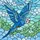 Bird Lovers' Intricate Glowing Blue Teal Stained Glass Budgerigar Flight Mosaic Stained Glass Suncatcher - 5
