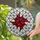 Art Lovers' Intricate Ruby Red Stained Glass Geometric Faceted Star Mosaic Stained Glass Suncatcher - oPHjV1B92e