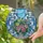 Art Lovers' Vibrant Pink Yellow Orange Blue Stained Glass Floral Geometric Mosaic Stained Glass Suncatcher - 2