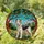 Wire Fox Terrier Lovers' Cheerful Tiffany Stained Glass Dog Amber Green Pink Mosaic Stained Glass Suncatcher - 1