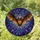 Art & Nature Lovers' Intricate Stained Glass Bat Mosaic Amber Orange Blue Purple Night Sky Stained Glass Suncatcher - 1