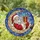Holiday Art Enthusiasts Tiffany Stained Glass Santa Moon Ruby Red Amber Jewel Tones Mosaic Night Sky Stained Glass Suncatcher - lWwySAPpwt