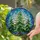 Nature Lovers' Tiffany Style Jewel Tone Green Stained Glass Evergreen Pine Trees Mosaic Stained Glass Suncatcher - DtiJydZ7-a