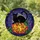Autumn Cat Lovers' Tiffany Stained Glass Black Cat Orange Pumpkin Swirling Jewel Tones Stained Glass Suncatcher - 1