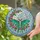 Celestial Nature Lovers' Intricate Tiffany Stained Glass Luna Moth Crescent Moon Floral Mosaic Emerald Green Rosy Pink Stained Glass Suncatcher - 2