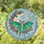 Celestial Nature Lovers' Intricate Tiffany Stained Glass Luna Moth Crescent Moon Floral Mosaic Emerald Green Rosy Pink Stained Glass Suncatcher - 1