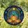 Halloween Enthusiasts' Glowing Tiffany Style Jack-o'-lanterns Ornate Autumn Teal Blue Stained Glass Mosaic Stained Glass Suncatcher - 1