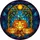 Halloween Enthusiasts' Glowing Tiffany Style Jack-o'-lanterns Ornate Autumn Teal Blue Stained Glass Mosaic Stained Glass Suncatcher - 5