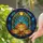 Halloween Enthusiasts' Glowing Tiffany Style Jack-o'-lanterns Ornate Autumn Teal Blue Stained Glass Mosaic Stained Glass Suncatcher - 2