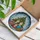 Festive Family Stained Glass Christmas Portrait, Jewel Tone Mosaic Background, Golden Tree & Plush Cat Stained Glass Suncatcher - 3