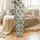 Women's Vintage Botanical Tiger & Blush Pink Tropical Floral Polyester Sleepwear Satin Pajamas Set - 3