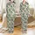 Women's Vintage Botanical Tiger & Blush Pink Tropical Floral Polyester Sleepwear Satin Pajamas Set - 1